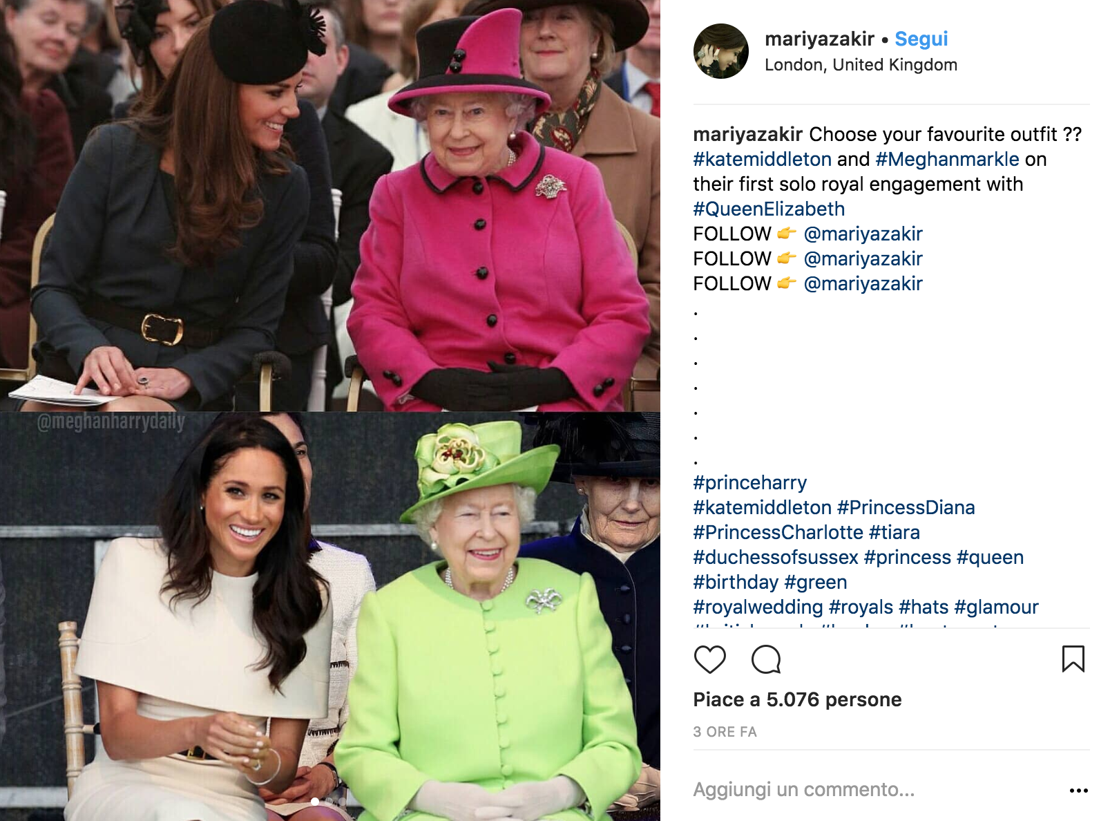 Kate Middleton, Meghan Markle primo evento con la regina a confronto: chi preferite? FOTO