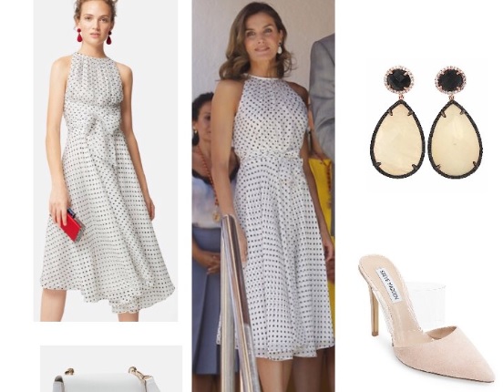 Letizia Ortiz ricicla il look: abito a pois che passione