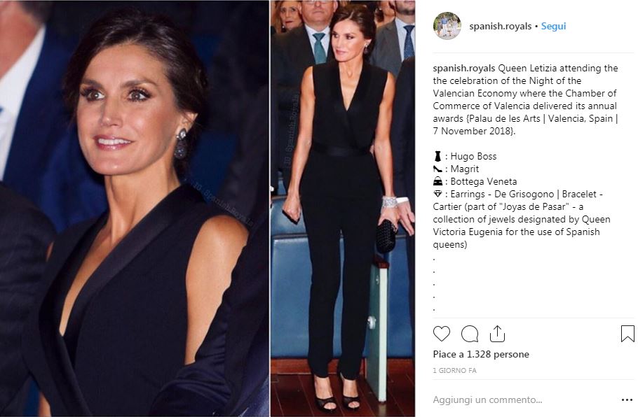 Letizia Ortiz look: jumpsuit firmata Hugo Boss per la regina