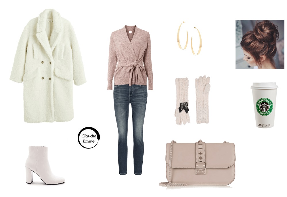 Outfit del giorno: jeans e teddy coat, per stare comoda con stile