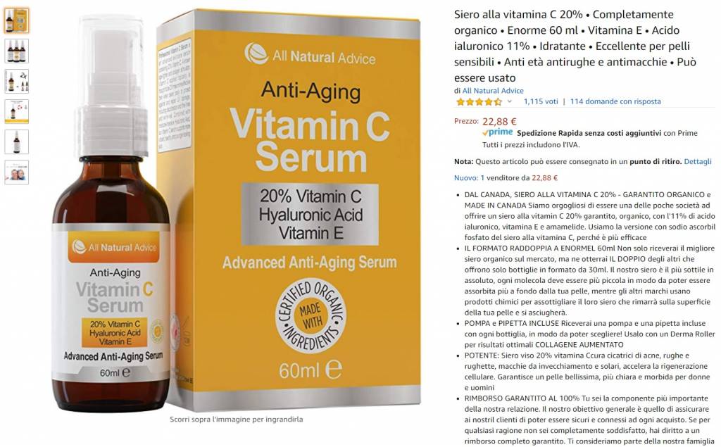 siero viso vitamina C