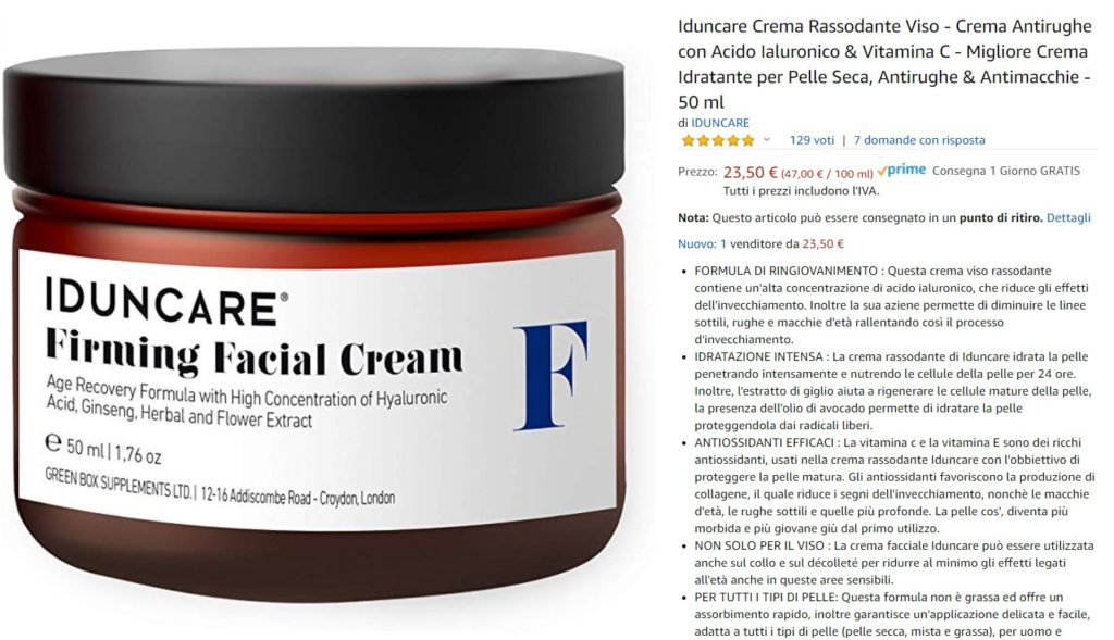 Iduncare crema per la pelle del viso