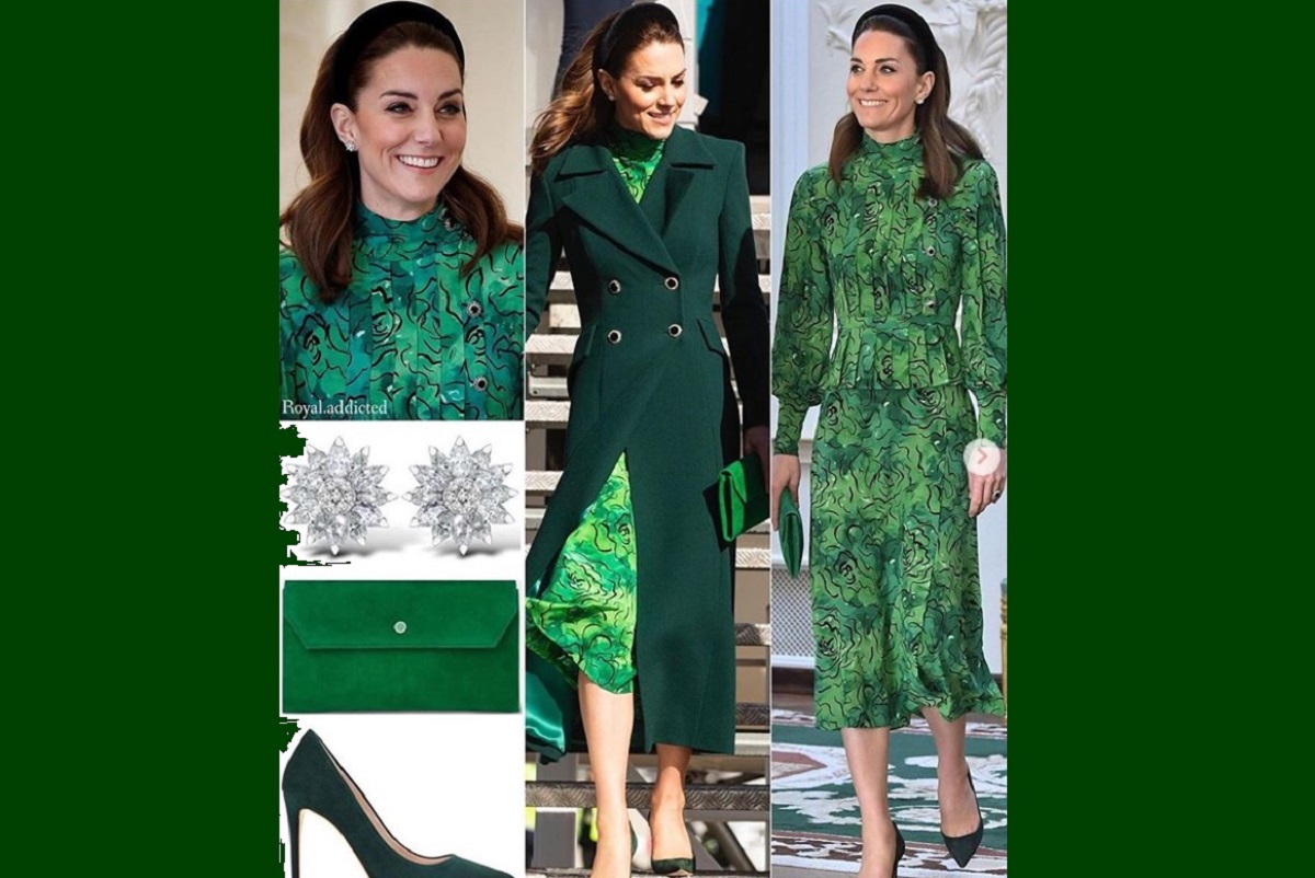Kate Middleton in abito verde per il royal tour in Irlanda