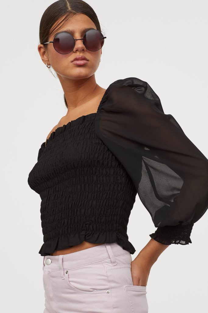 Camicetta Donna Floerns Con Maniche A Sbuffo Corte E Scollo Quadrato - Elegante E Casual