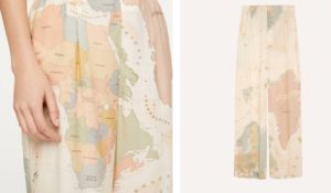 I pantaloni mappamondo Oysho ideali per viaggiare con la mente da casa