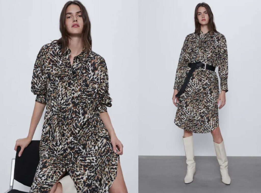 Lo scamiciato di Zara animalier è ora in sconto a 39 euro e ti salva  l'estate