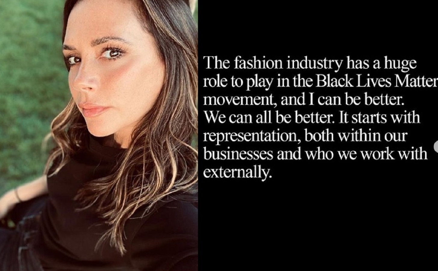 Victoria Beckham: "La moda ha un ruolo enorme nel movimento Black Lives Matter"