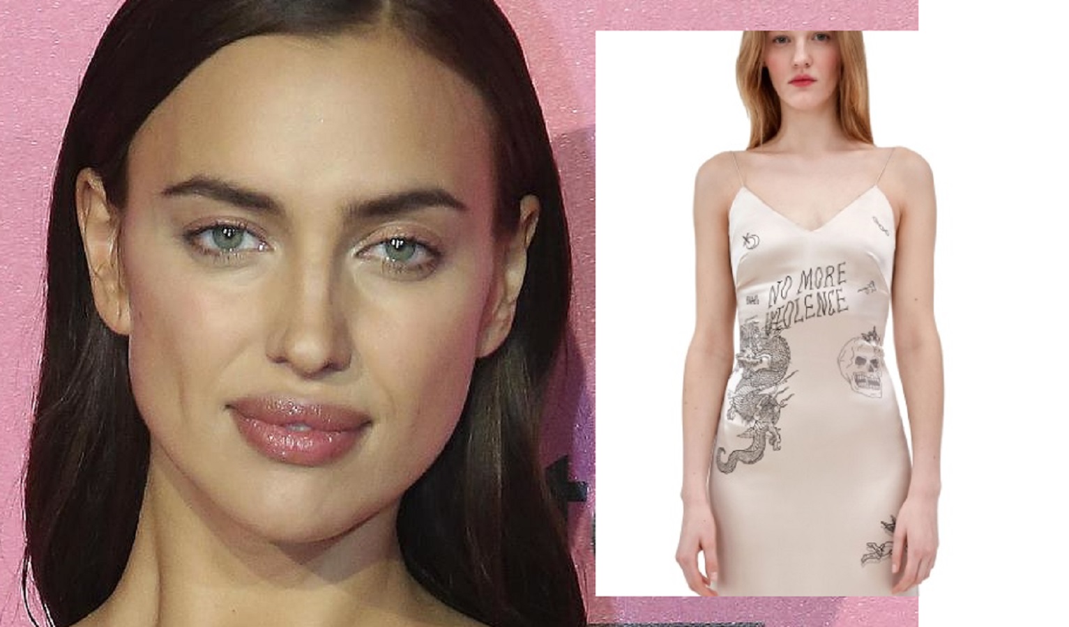 Irina Shayk, il suo slip dress è un inno alla non violenza