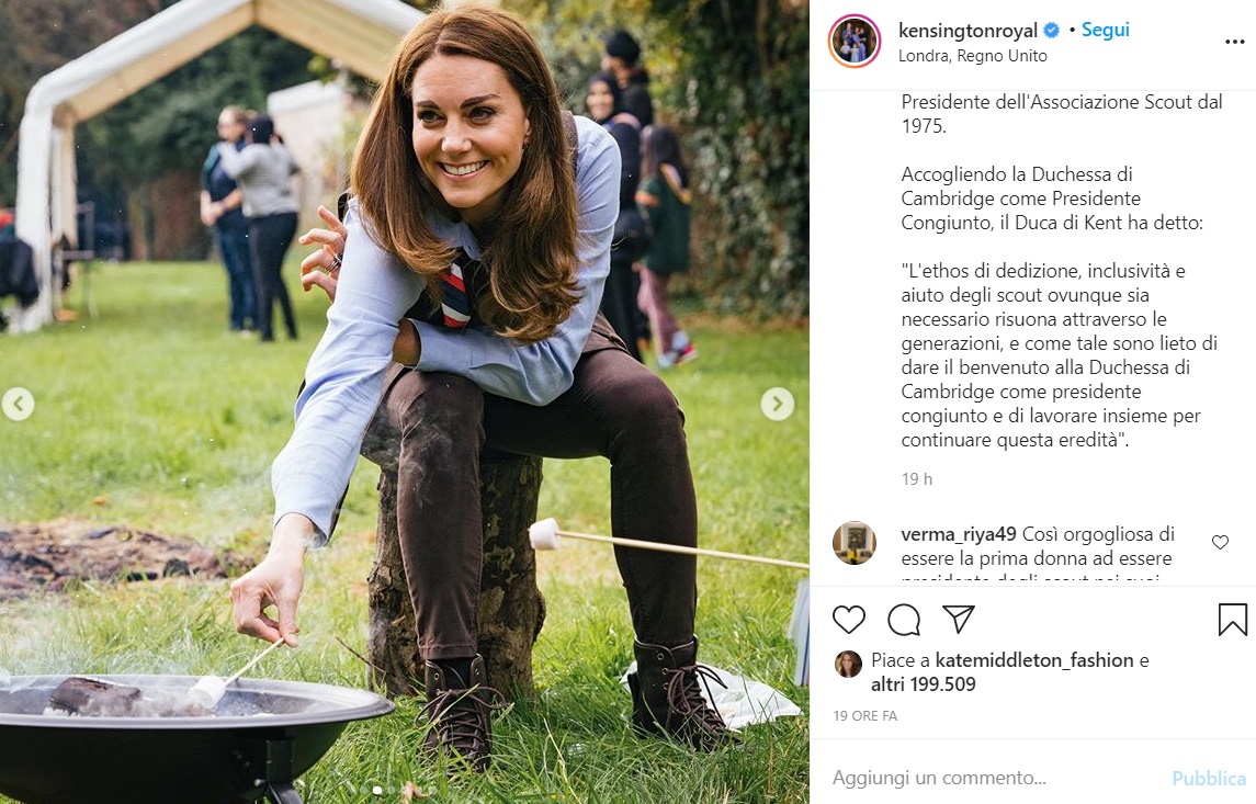 Kate Middleton in veste di Scout