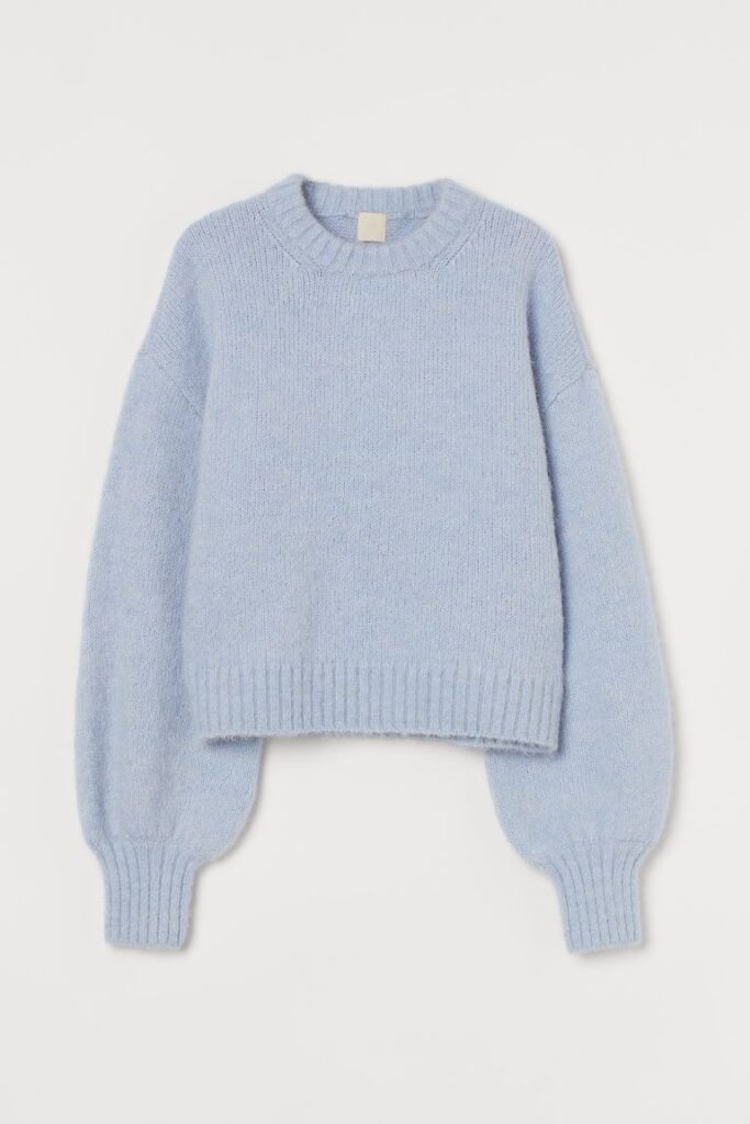 maglione H&M in misto lana celeste pastello
