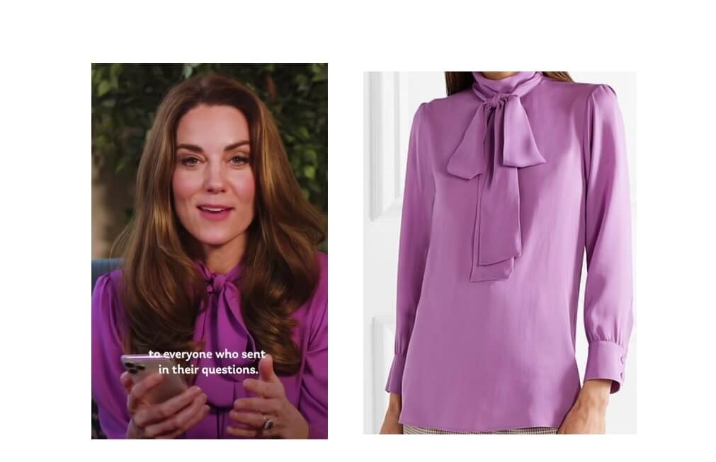 Kate Middleton ricicla la blusa viola firmata Gucci
