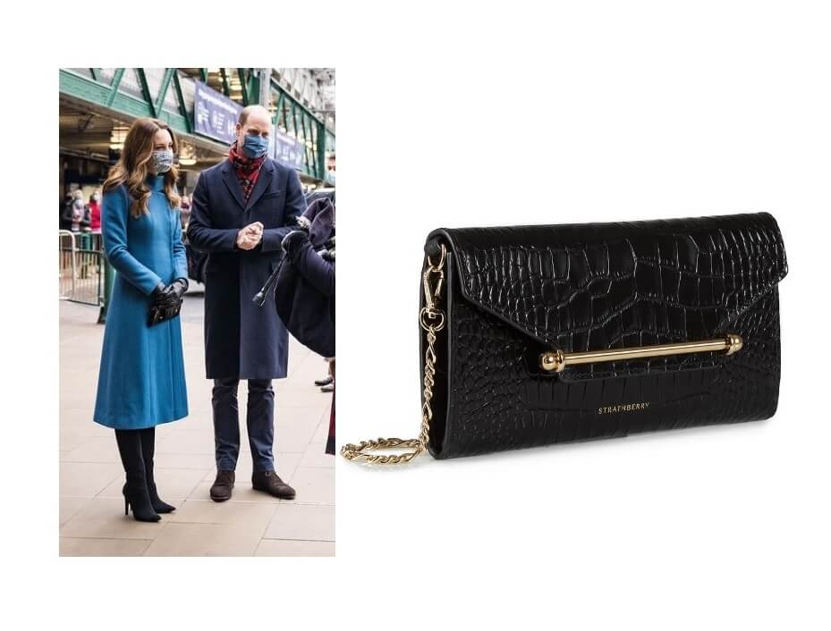 Kate Middleton, pochette da 299 euro firmata Strathberry