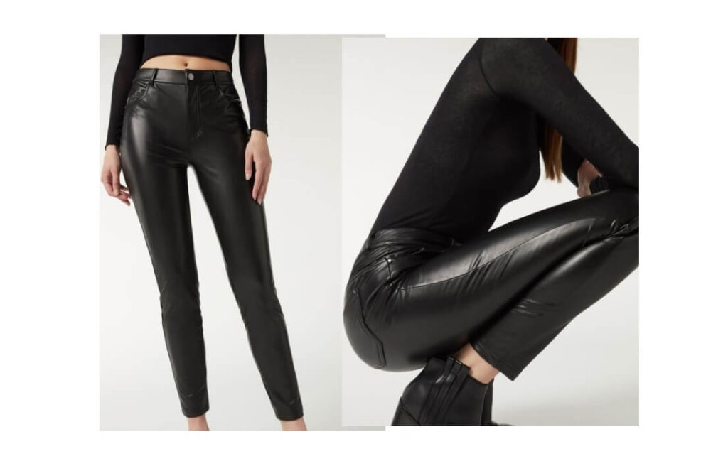 I pantaloni Calzedonia in finta pelle per un look rock chic