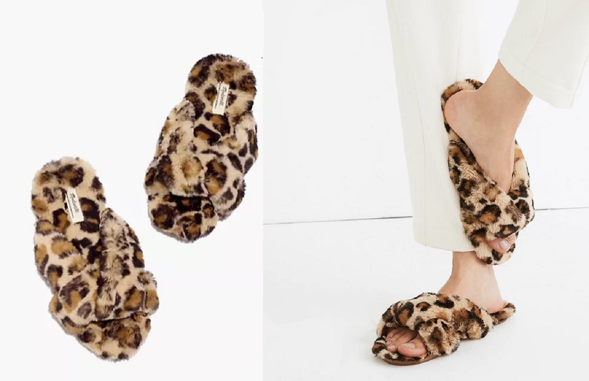 pantofole pelose leopard