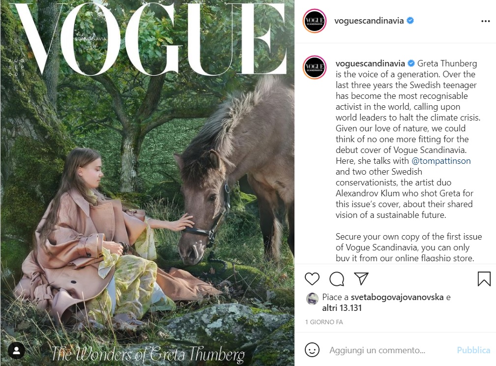 Greta Thunberg su Vogue