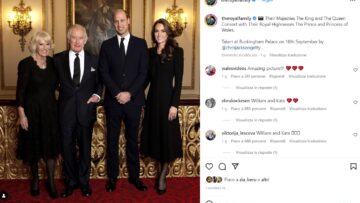 Re Carlo, Camilla, Kate Middleton e William: nella prima foto ufficiale vestono tutti di nero