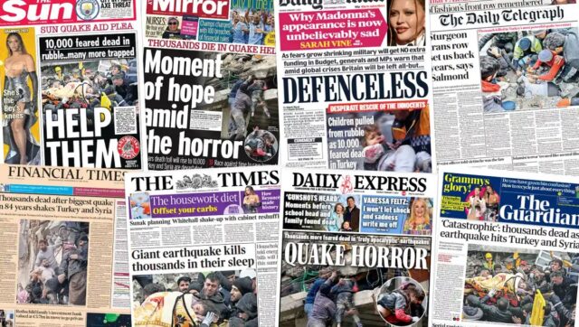 Terremoto Turchia Siria, le prime pagine dei giornali