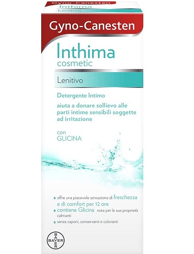Gyno-Canesten Inthima Cosmetic Lenitivo, Detergente Intimo 12 Ore di Comfort e Freschezza,  con Glicina