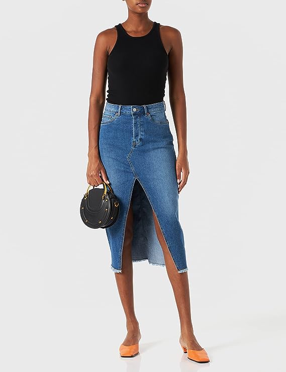 Gonna Jeans midi con spacco davanti