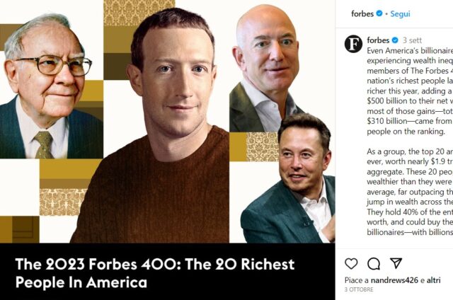 La classifica degli uomini più ricchi d'America