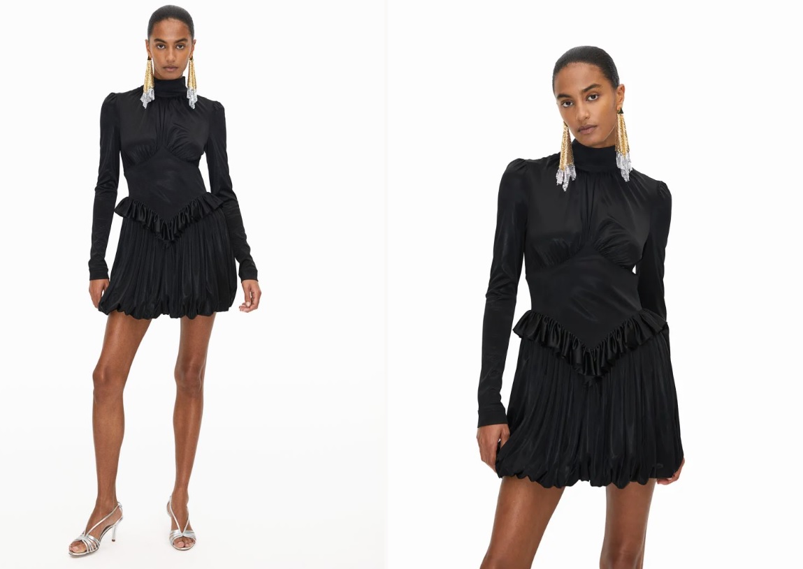 abito nero della collezione Paco Rabanne per H&M